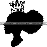 Black Afro Queen Silhouette Style SVG Cut Files