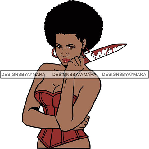 Afro Black Woman Halloween SVG Cutting Files For Silhouette Cricut and More