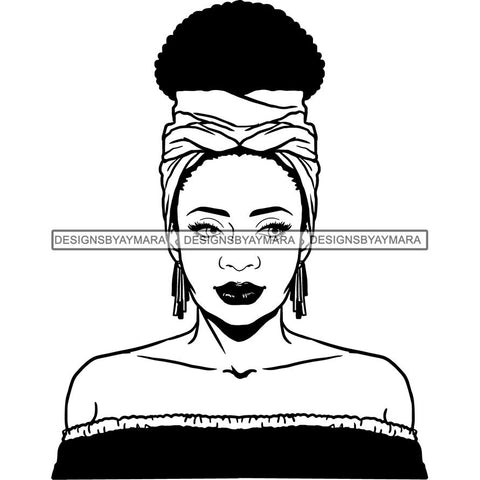 Afro Woman SVG Turban Head Wrap Cutting Files For Silhouette Cricut and More
