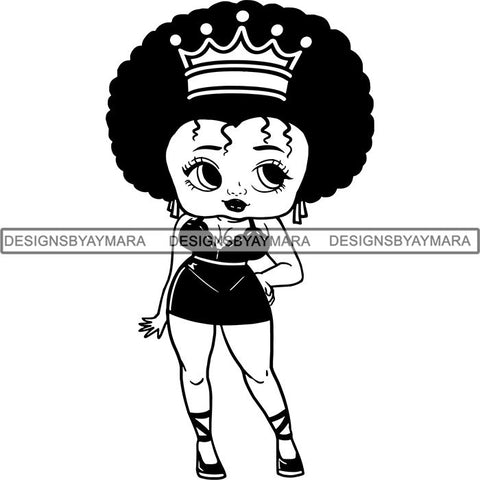 Afro Sexy Queen Betty SVG Cutting Files For Cricut and Silhouette