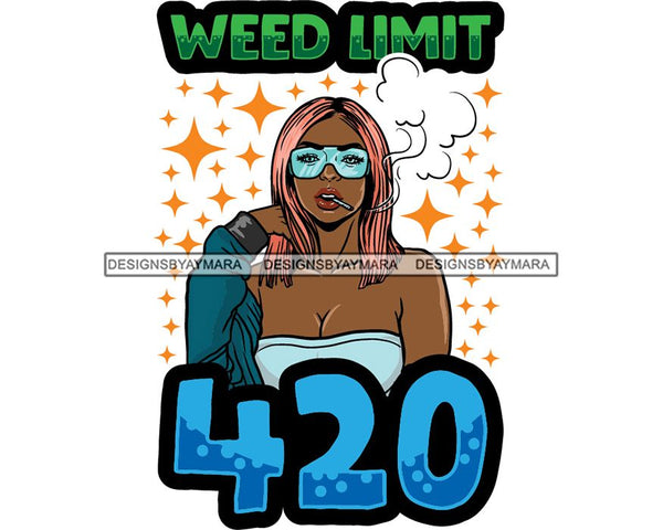 Woman Smoking Pot Joint Blunt Stoned High Life Weed Leaf Marijuana Grass Relax Chill SVG Cutting Files