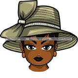 Afro Lola Wearing Hat Church Lady .SVG Clipart Vector Cutting Files
