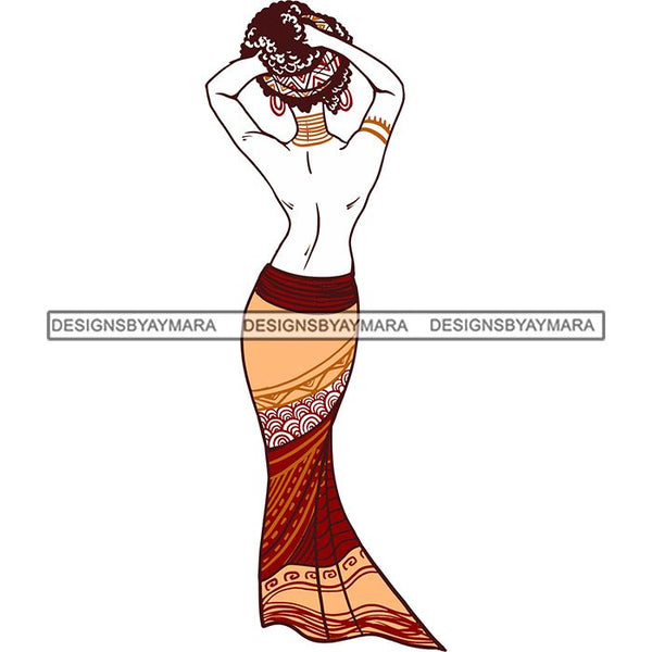 Sensual African Silhouette Goddess Safari Africa Nature Exotic Culture SVG Cutting Files.