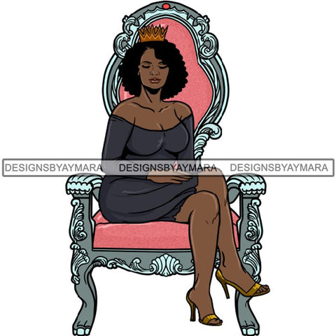 Afro Queen Goddess Melanin Nubian Glamour .PNG Print Files Not For Cutting