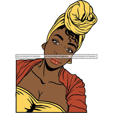 Afro Woman SVG Turban Head Wrap Cutting Files For Silhouette Cricut and More