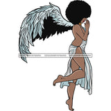 Afro Angel Black Woman SVG Cutting Files For Silhouette Cricut and More