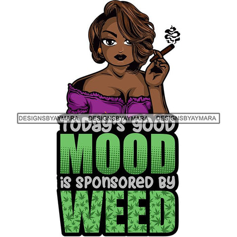 Afro Lola Smoking Pot Quotes Weed Joint Blunt Cannabis Marijuana SVG Cutting Files