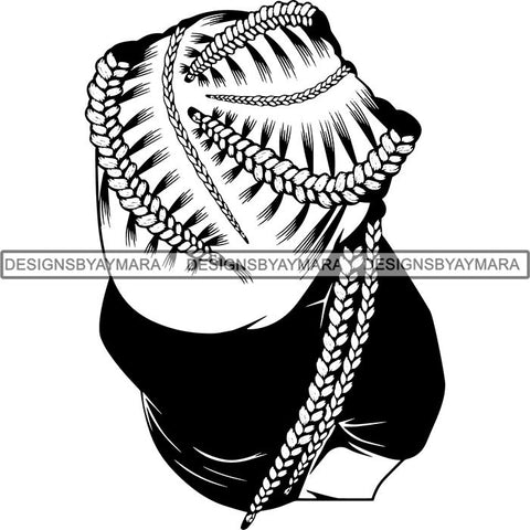 Afro Woman Braids Dreads Dreadlocks Hairstyle SVG Cut Files For Silhouette and Cricut