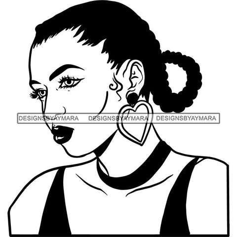 Ebony Afro Woman Nubian Melanin Brown Skin Makeup Model Glasses Accesories SVG Cut Files