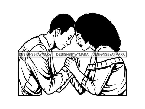 Black Couple Praying God Together SVG  Cut Files