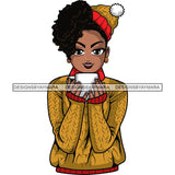 Afro Lola Christmas Winter Hot Coffee Cocoa Mood .SVG Cutting Files For Silhouette and Cricut and More!