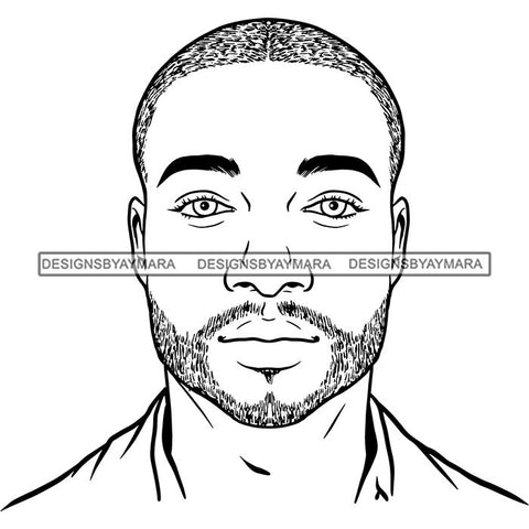 Attractive Man Bearded Hipster Model Fashion Male Guy Stylish Mustache Close-up Sexy Macho Manly SVG Files For Cutting