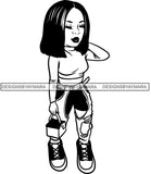 Fashion Girl Afro Woman Melanin Popping Ebony Queen .SVG Cutting Files