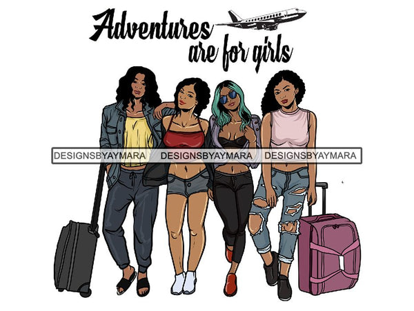 Ladies Trip Flight Getaway PNG Files For Print Not For Cutting