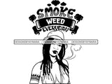 Woman Smoking Pot Deadlock Braids Hairstyle Rasta Queen Blunt Weed Cannabis 420 Marijuana Stoner High Life .SVG Cut File For Silhouette and Cricut