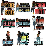 Bundle 9 Fashion Woman Melanin Bad Ass Life Quotes .SVG Cutting Files For Silhouette Cricut and More!