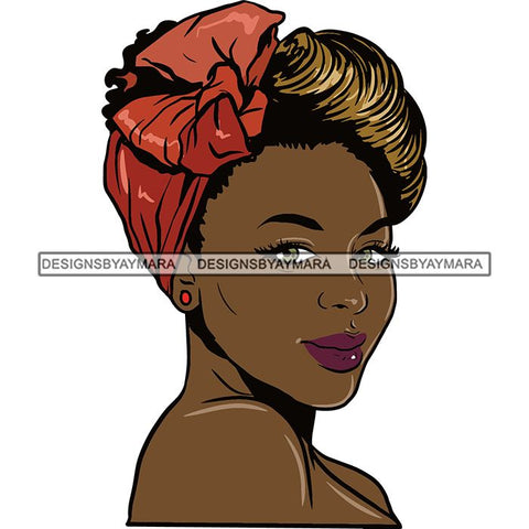 Beautiful Woman Turban Head Wrap Hairstyle SVG Files For Cutting and More!