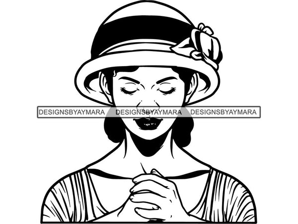 Classy Lady Praying God SVG Cut Files For Silhouette Cricut and More.