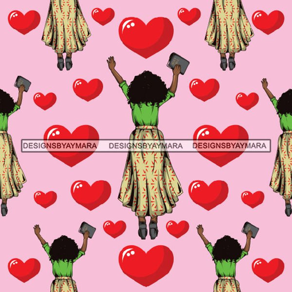 Seamless Pattern Church Lady Abstract Decorative Background Vector Designs SVG Files For Cutting and More!