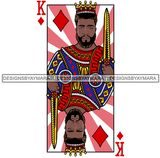 Ace King Man Royalty Blackjack Casino Card Game Attractive Black Man Bearded Hipster Male Guy Hombre Macho Manly SVG Files For Cutting