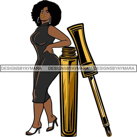 Afro Woman SVG Make Up Goddess Cutting Files For Cricut Silhouette and Much More
