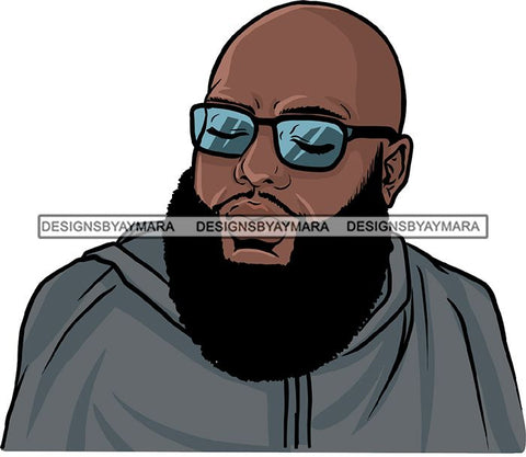 Attractive Black Man Bearded Hipster Model Fashion Male Guy Hombre Masculino Guapo Stylish Close-up Sexy Macho Manly SVG Files For Cutting