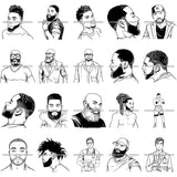 Bundle 20 Attractive Man Bearded Hipster Model Fashion Male Guy Stylish Mustache Close-up Sexy Macho Manly SVG Files For Cutting