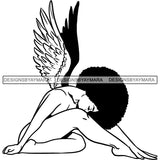 Afro Angel Black Woman SVG Cutting Files For Silhouette Cricut and More