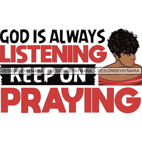 Afro Woman God Lord Life Quotes SVG Cutting Files For Silhouette and Cricut and More!