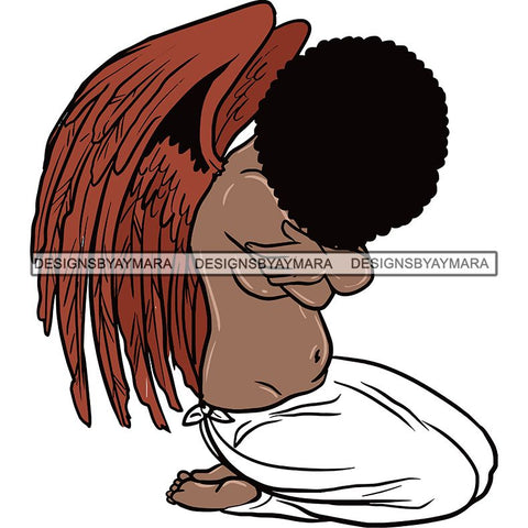 Afro Angel Black Woman SVG Cutting Files For Silhouette Cricut and More