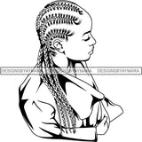 Afro Woman Braids Dreads Dreadlocks Hairstyle SVG Cut Files For Silhouette and Cricut