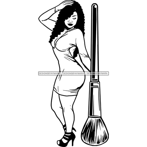 Afro Woman SVG Make Up Goddess Cutting Files For Cricut Silhouette and Much More