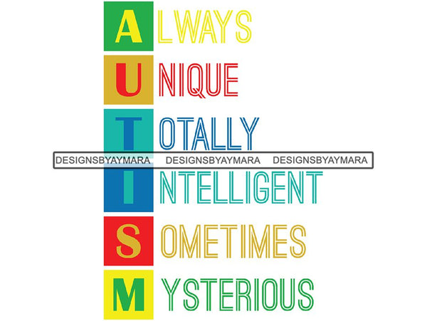 Autism Awareness Quotes PNG File For Print
