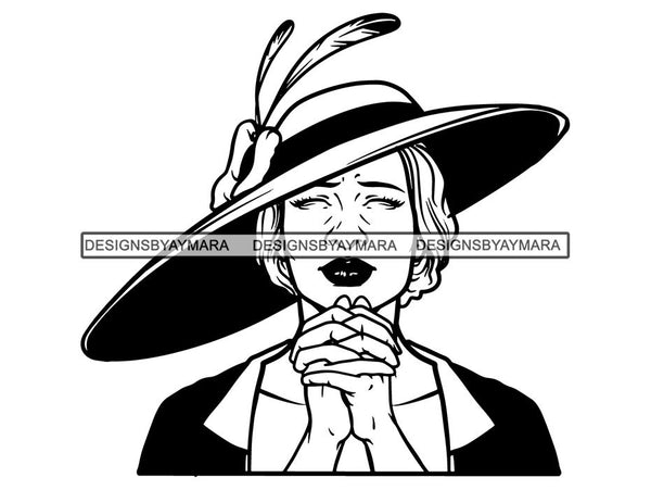 Classy Lady Praying God SVG Cut Files For Silhouette Cricut and More.