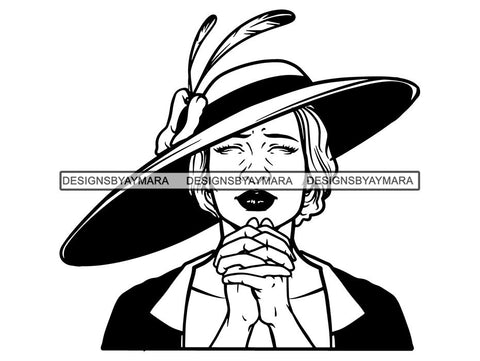 Classy Lady Praying God SVG Cut Files For Silhouette Cricut and More.