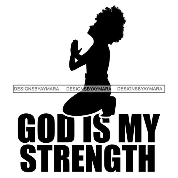 Black Queen Afro Woman Silhouette Designs Goddess Praying Blessed Life Diva SVG Files For Cutting and More!