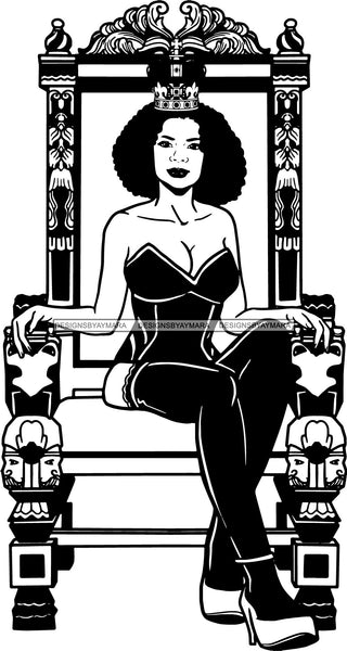 Afro Queen Goddess Melanin Nubian Glamour .SVG Cutting Files For Silhouette and Cricut