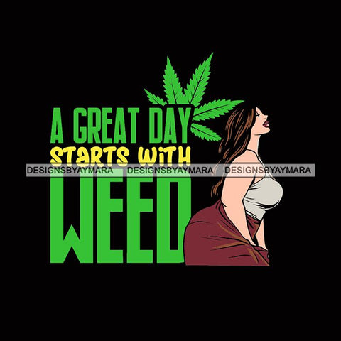 Ganja Narcotic Joint Blunt Weed Leaf Hydroponics Cannabis Woman Smoking Grass Marijuana SVG Cut Files