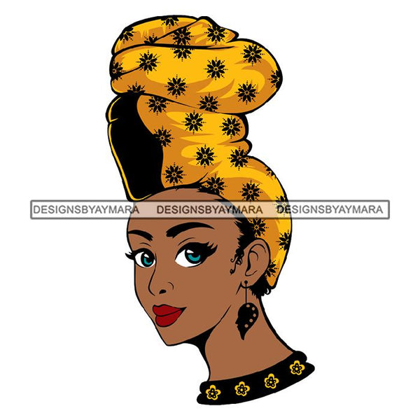 Afro African Lady Pretty Face Goddess Glamour Fashion Vector SVG Cutting Files