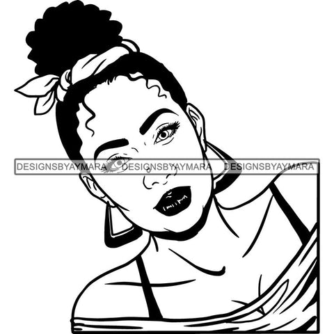 Afro Woman SVG Turban Head Wrap Cutting Files For Silhouette Cricut and More