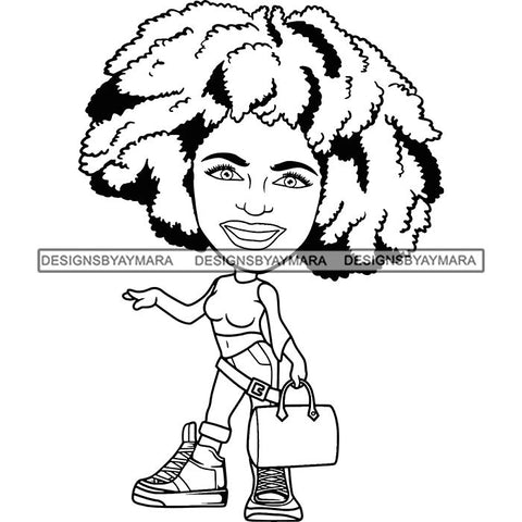 Cute Afro Lola Boss Lady Summer Fashion Dope Diva Glamour .SVG Cutting