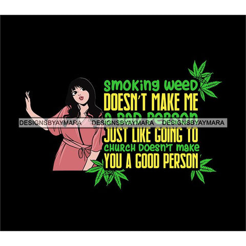 Ganja Narcotic Joint Blunt Weed Leaf Hydroponics Cannabis Woman Smoking Grass Marijuana SVG Cut Files