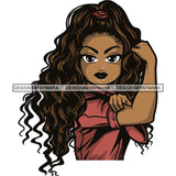 Afro Strong Lola Flexing We Can Do It Woman Power .SVG Cutting Files For Silhouette Cricut and More!