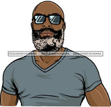 Attractive Black Man Bearded Hipster Model Fashion Male Guy Hombre Masculino Guapo Stylish Close-up Sexy Macho Manly SVG Files For Cutting