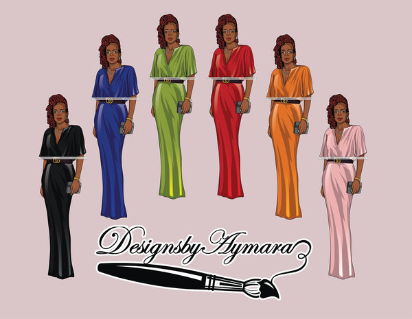 Bundle 6 Classy Afro Woman African American Goddess SVG PNG JPG Cutting Files