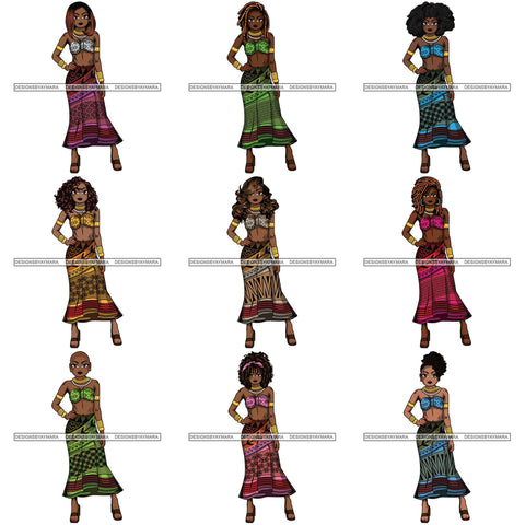 Bundle 9 Afro Lola Black History Month Quotes .SVG Clipart Vector Cutting Files For Circuit Silhouette Cricut and More!