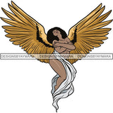 Afro Angel Black Woman SVG Cutting Files For Silhouette Cricut and More