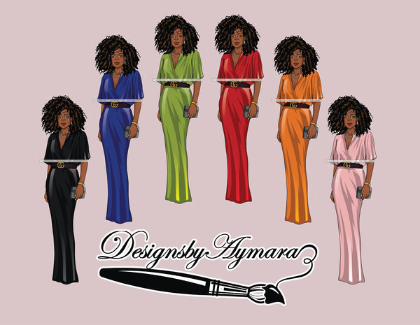 Bundle 6 Classy Afro Woman African American Goddess SVG PNG JPG Cutting Files