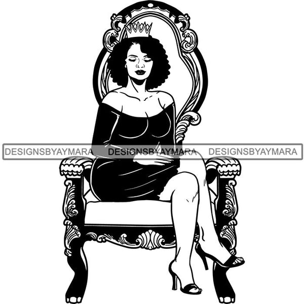 Afro Queen Goddess Melanin Nubian Glamour .SVG Cutting Files For Silhouette and Cricut