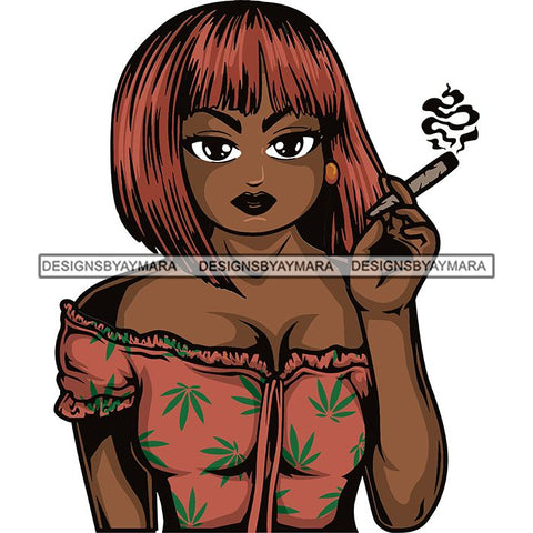 Afro Lola Smoking Pot Weed Joint Blunt Cannabis Marijuana SVG Cutting Files